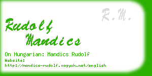 rudolf mandics business card